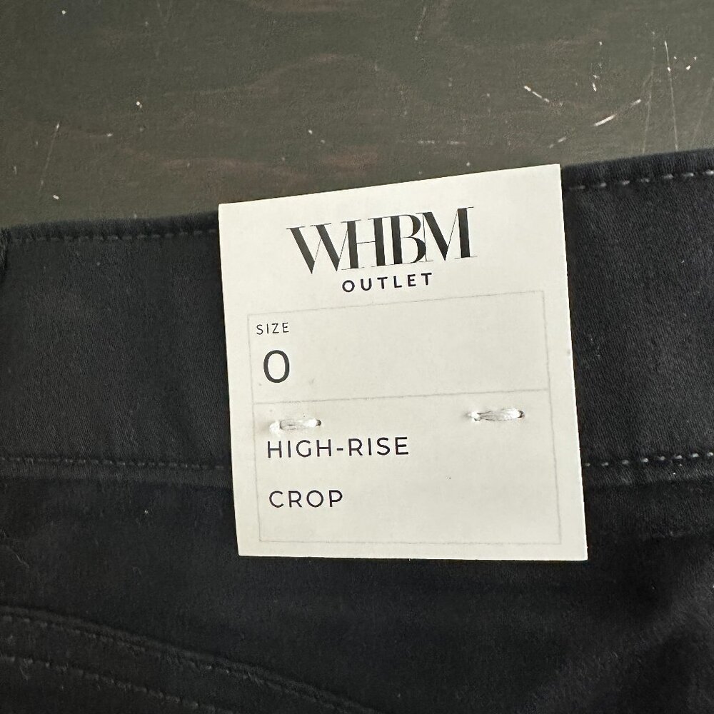 NWT White House Black Market Pants Black 0 High Rise Utility Crop Cargo Ankle - Picture 8 of 12